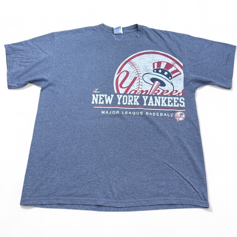 Majestic x New York Yankees T Shirt Adult Size XL Vintage Style Retro Logo MLB